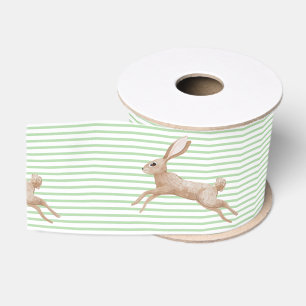 Easter Ribbon with Leaping Bunny Design Grosgrain Ribbon