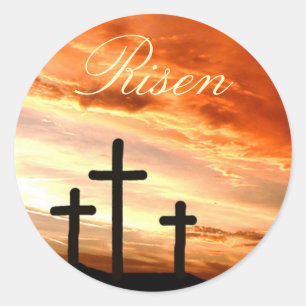 Easter Risen Classic Round Sticker