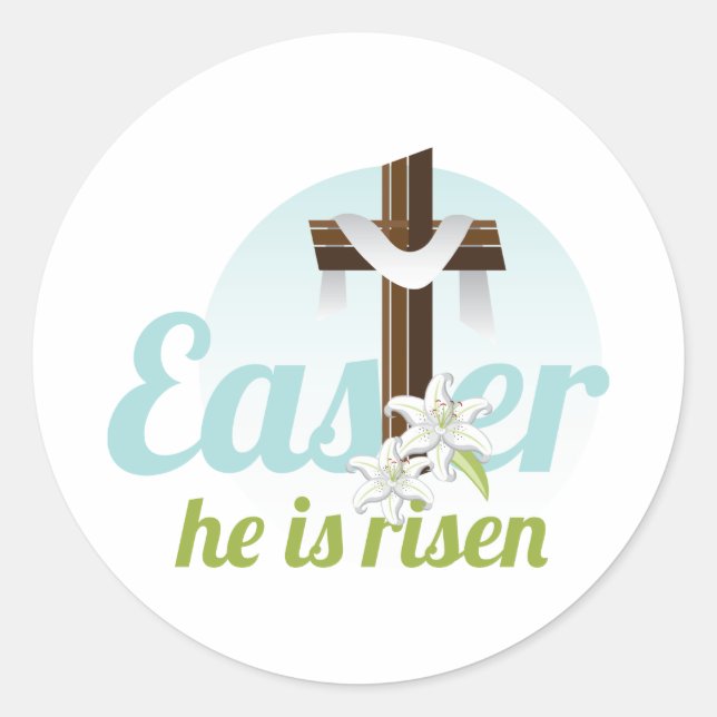 Easter Risen Classic Round Sticker (Front)
