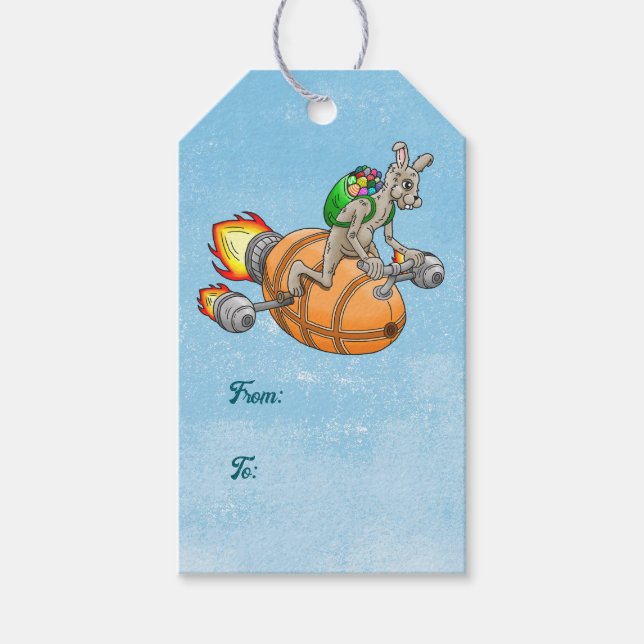 Easter Rocket Bunny Gift Tags (Front)