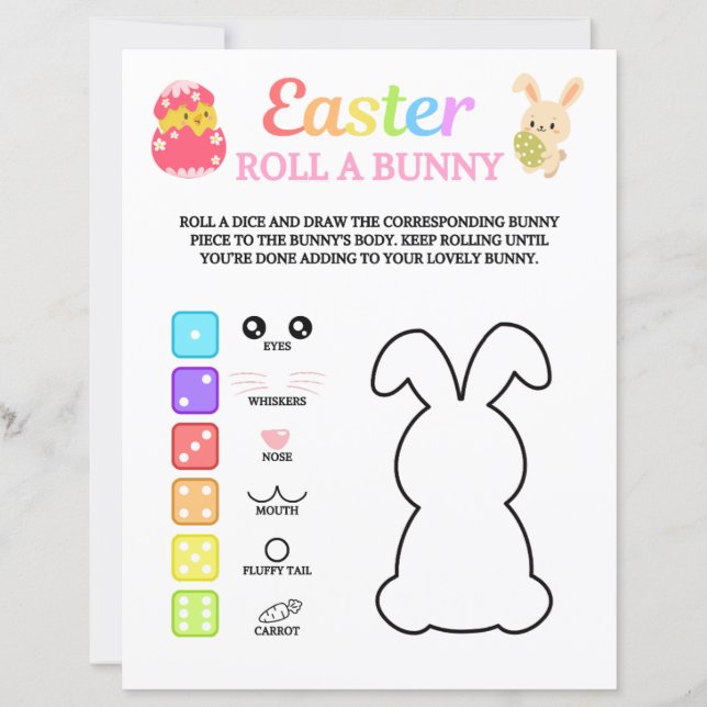 Easter Roll A Bunny Game (Front)