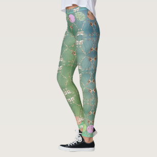 Easter Rose Eggs Grey Leggings
