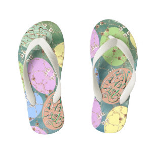 Easter Rose Eggs Pair of Flip Flops