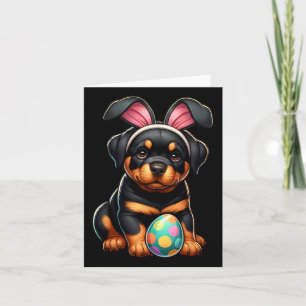 Easter Rottweiler Dogs Pets Lovers Rabbit Egg Eggs Card