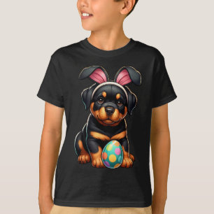 Easter Rottweiler Dogs Pets Lovers Rabbit Egg Eggs T-Shirt