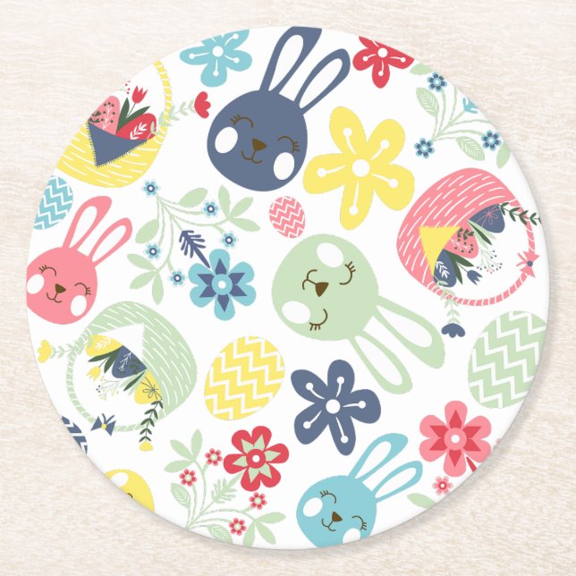 Easter  round paper coaster (Front)