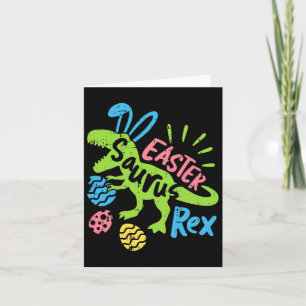 Easter Saurus Rex Bunny Dinosaur Egg Hunting Men W Card