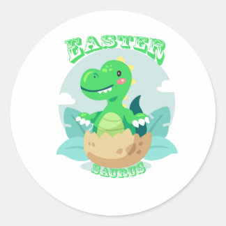 Easter Saurus Rex Dinosaur Easter Eggs Classic Round Sticker
