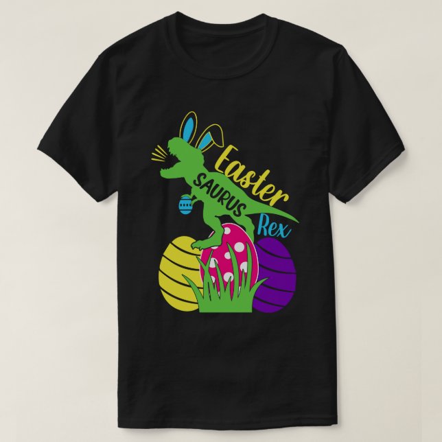 Easter Saurus Rex Dinosaur Easter  T-Shirt (Design Front)