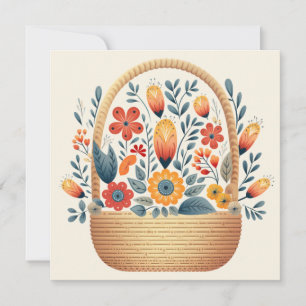 Easter Scandinavian folk basket eggs art