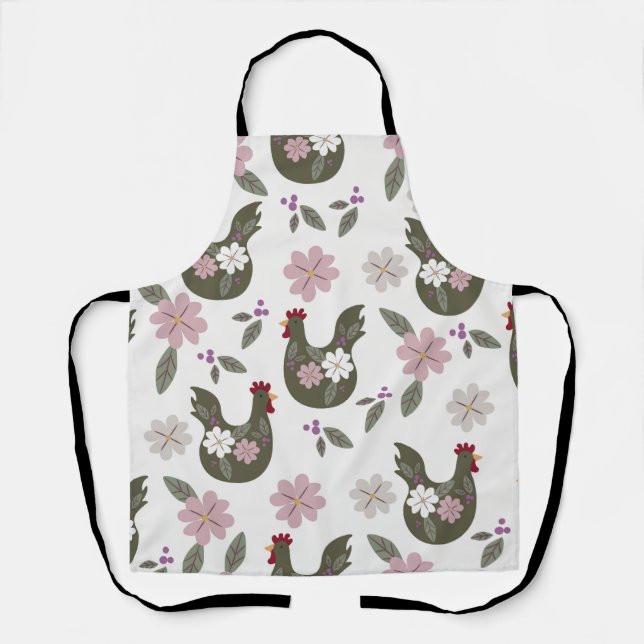 Easter seamless pattern with chicken. apron (Front)