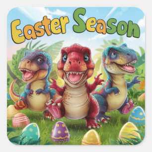 Easter season Dinos Square Sticker