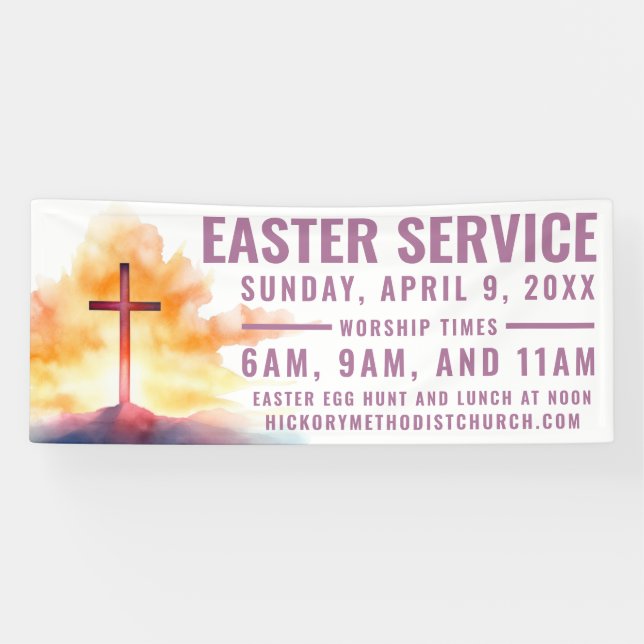 Easter Service Time Banner for Churches (Horizontal)