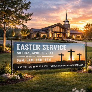Easter Service Time Banner for Churches