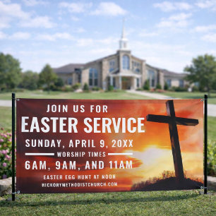 Easter Service Time Banner for Churches