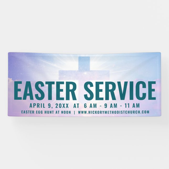 Easter Service Time Banner for Churches (Horizontal)