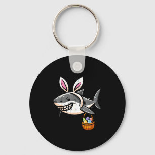 Easter shark bunny ears egg basket cute boys kids keychain