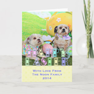 Easter - Shih Tzu - Clementine and Winston Holiday Card