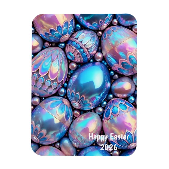 EASTER ~ Shiny Eggs ~ Flexible Photo Magnet (Vertical)