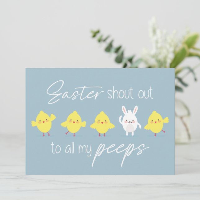 "Easter shout out to all my peeps" fun elegant Holiday Card (Standing Front)