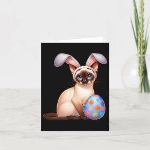 Easter Siamese Cats Pets Bunnies Rabbits Women Men Card