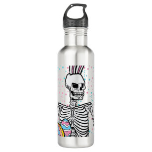 Easter Skeleton Bunny Rock Hand Rocker Boys Kids M 710 Ml Water Bottle