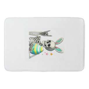 Easter Skeleton Bunny Rock Hand Rocker Boys Kids M Bath Mat