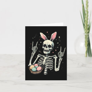 Easter Skeleton Bunny Rock Hand Rocker Boys Kids M Card