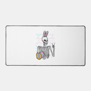 Easter Skeleton Bunny Rock Hand Rocker Boys Kids M Desk Mat