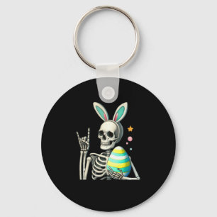 Easter Skeleton Bunny Rock Hand Rocker Boys Kids M Keychain