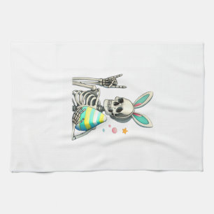 Easter Skeleton Bunny Rock Hand Rocker Boys Kids M Kitchen Towel