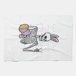 Easter Skeleton Bunny Rock Hand Rocker Boys Kids M Kitchen Towel