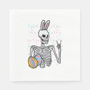 Easter Skeleton Bunny Rock Hand Rocker Boys Kids M Napkin