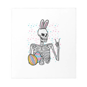 Easter Skeleton Bunny Rock Hand Rocker Boys Kids M Notepad