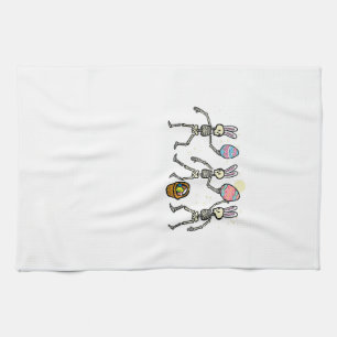 Easter Skeletons Dancing Eggs Funny Bones Men Wome Kitchen Towel