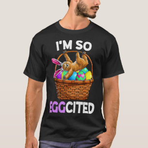 Easter Sloth Bunny Basket Eggs  Men Women Kids  T-Shirt
