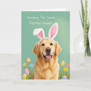 Easter Smiles Cute Dog Wearing Bunny Ears Card