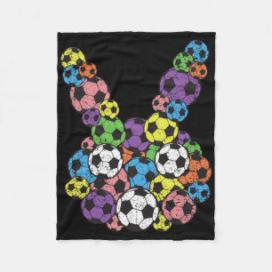 Easter Soccer Lover Bunny Head Ll Egg Hunting Spri Fleece Blanket