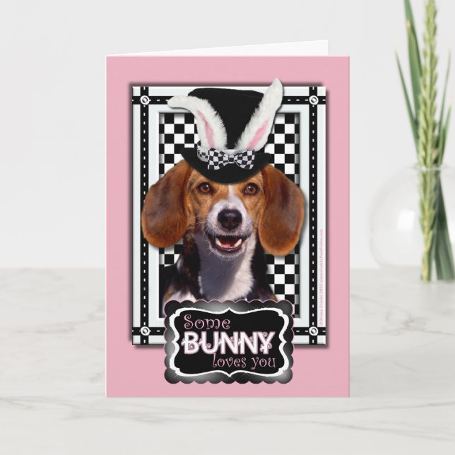 Easter - Some Bunny Loves You - Beagle Holiday Card (Front)