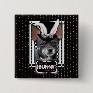 Easter - Some Bunny Loves You - Chihuahua 2 Inch Square Button