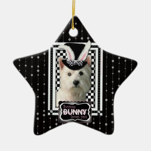 Easter - Some Bunny Loves You - Westie Ceramic Ornament