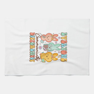 Easter Speech Therapy SLP Everyone Communicates Di Kitchen Towel