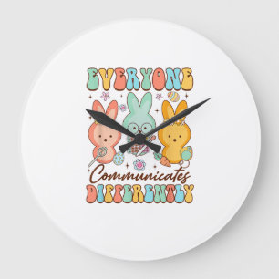 Easter Speech Therapy SLP Everyone Communicates Di Large Clock