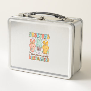 Easter Speech Therapy SLP Everyone Communicates Di Metal Lunch Box
