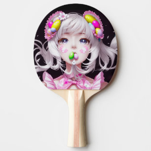 Easter/spring Anime girl  Ping Pong Paddle