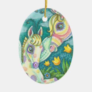 EASTER SPRING BABY HORSE, RAINBOW FAIRY ORNAMENT