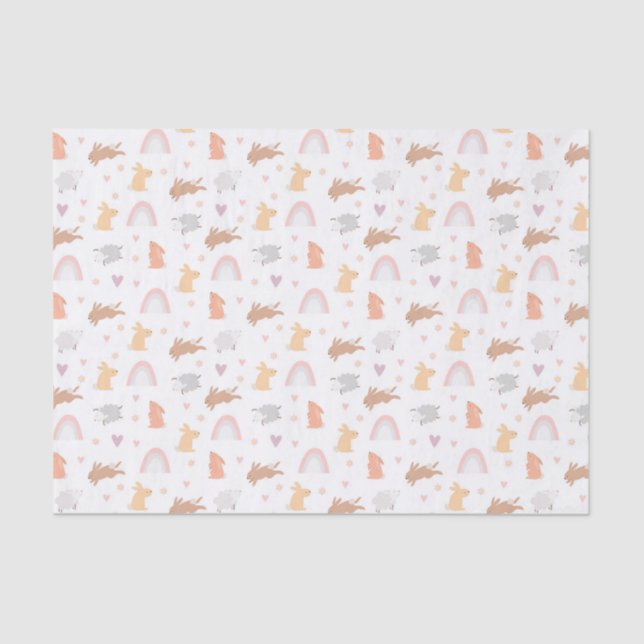 Easter Spring Birthday Bunny Pattern Tissue Paper (Front)