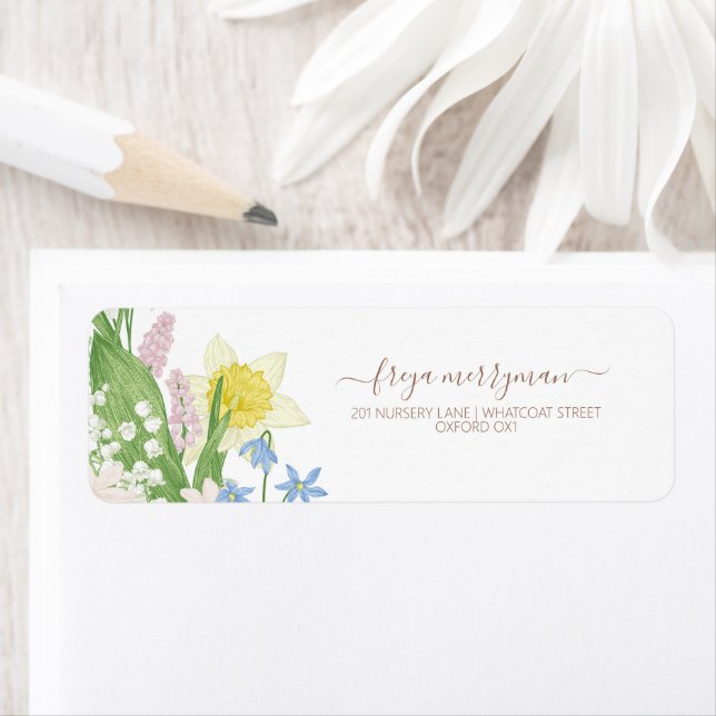 Easter Spring Blooms Floral Baby shower Adresse (En situation)