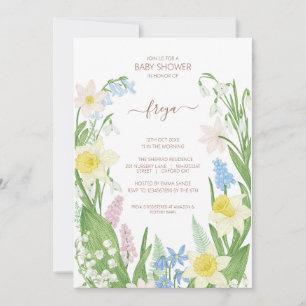 Easter Spring Blooms Floral Baby Shower Invitation