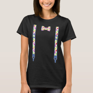 Easter Spring Bow tie suspenders pastel Jelly bean T-Shirt